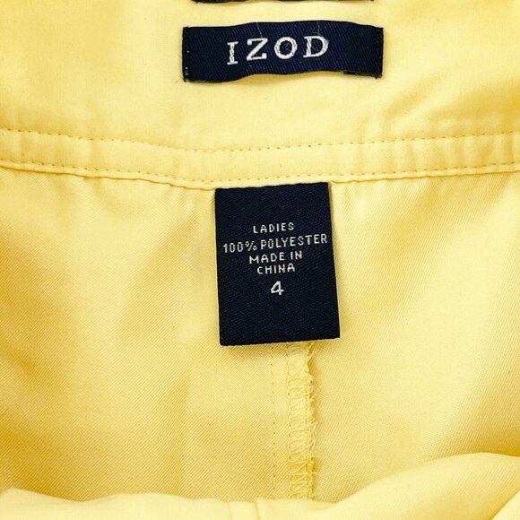 Izod Ladies Yellow Skort With Tie Waist & Pocket Design Size 4 Golf Tennis Skirt - Picture 2 of 10